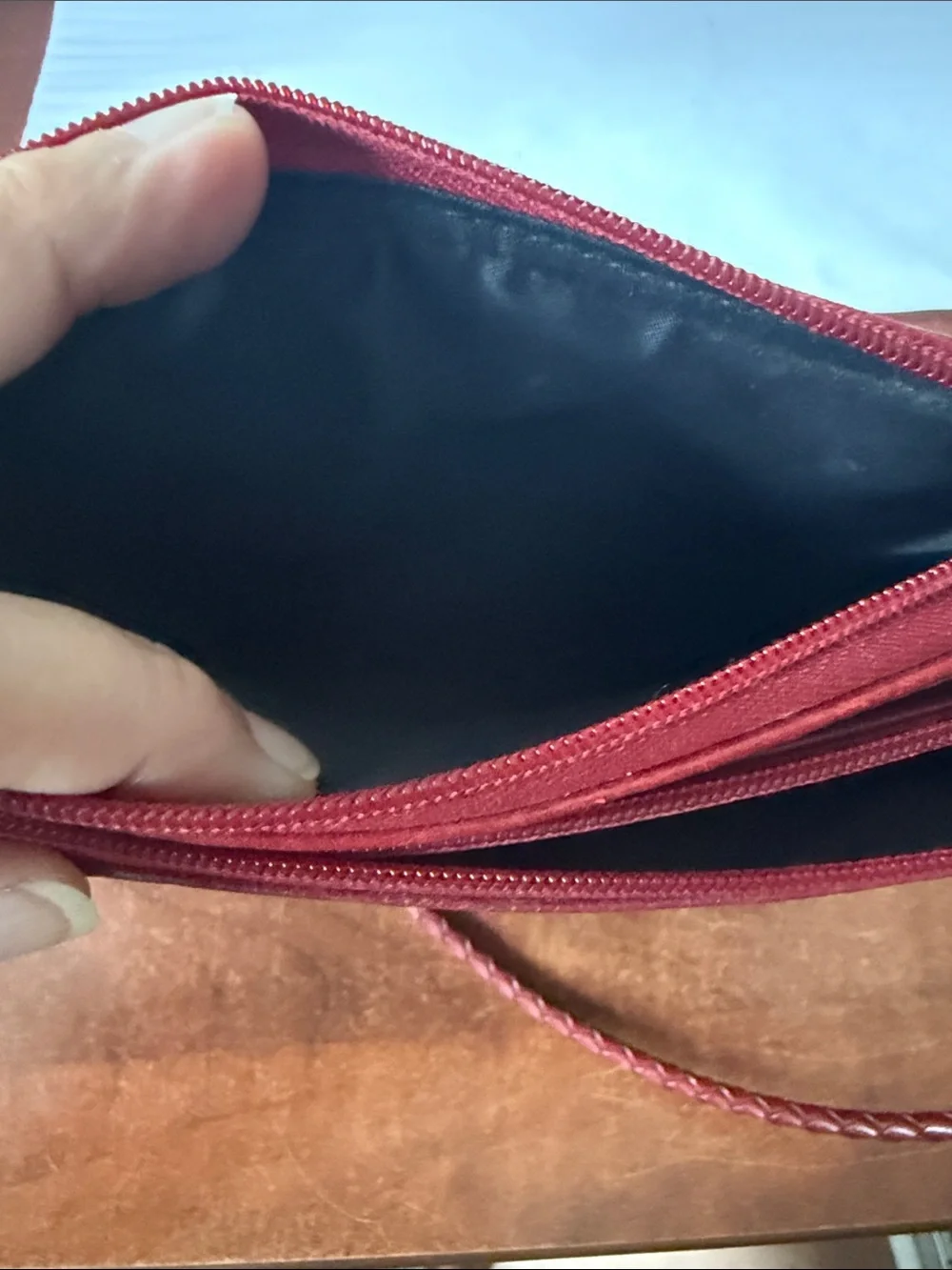 Brighton Crossbody Red Pebbled Leather Heart Braided Double Strap Organizer Bag